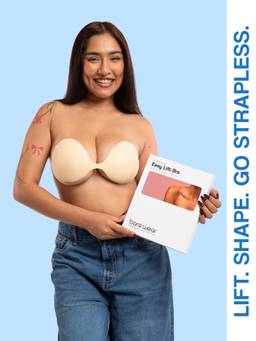 bare wear - Beige Adhesive Silicone Easy Lift Bra for Women
