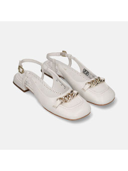 BAGATT - Genova White Women's Slingback Sandals Heels