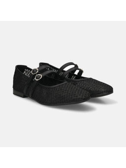 BAGATT - Rossi Women Black Mary Jane Ballerina Slip-Ons