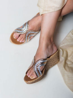 MyMy Footwear - Gold Shine Bright All Night Wedges Heels