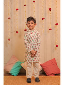 TINY COLOUR - Beige Jaismine Kurta with Pyjama