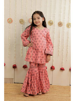 TINY COLOUR - Blush Bloom Pink Kurta with Garara