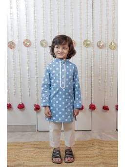 TINY COLOUR - Blue Kurta with Pyjama