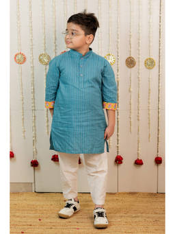 TINY COLOUR - Blue Petal Kurta with Pyjama and Dupatta