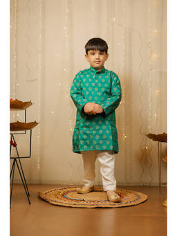 TINY COLOUR - Green Kurta with Pyjama