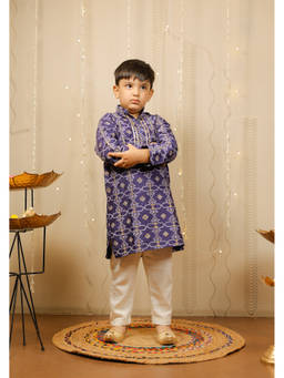 TINY COLOUR - Purple Kurta with Pyjama