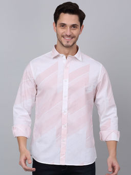 Cantabil - Men Pink Printed Full Sleeve Shirt
