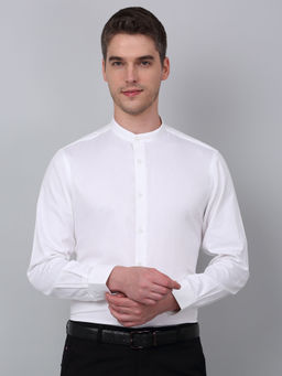 Cantabil - Men White Solid Full Sleeve Shirt