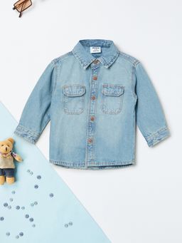 max - Boys Solid Denim Shirt