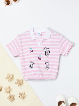 max - Girls Striped Minnie Polo T-Shirt