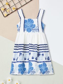 max - Girls Floral Print Pinafore Dress