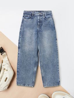max - Boys Washed Denim Cargo Jeans