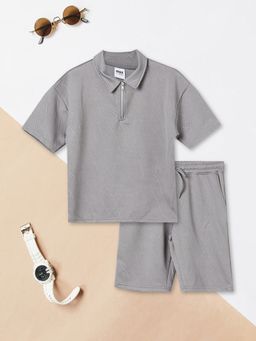 max - Boys Textured Shorts Set
