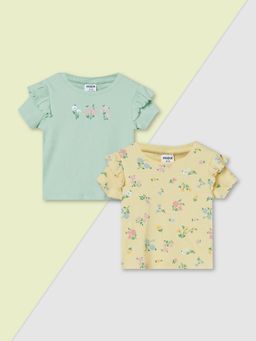 max - Girls Floral Print Tops (Pack of 2)
