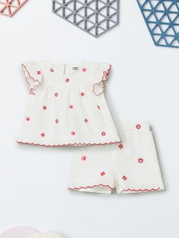 max - Girls Embroidered Top with Shorts