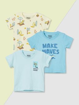 max - Boys Printed T-Shirt (Pack of 3)