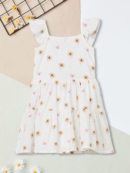 max - Girls Floral Print Smocked Dress