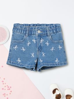 max - Girls Embroidered Denim Shorts