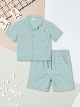 max - Boys Solid Shirt And Shorts Set