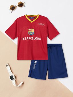 max - Boys Fc Barcelona Printed Shorts Set