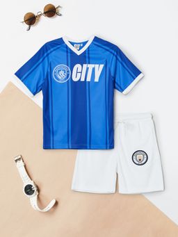 max - Boys Football Print T-Shirt And Shorts Set