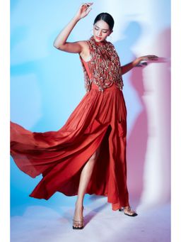 Nirmooha - Hand-Embroidered Tasselled Top Dress