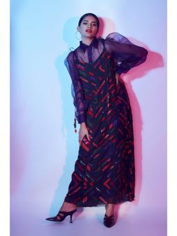 Nirmooha - Multi-Printed Self-Highlighted Slip Dress