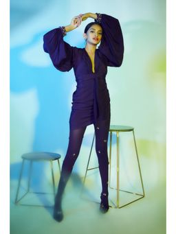 Nirmooha - Purple Casual Drape Dress