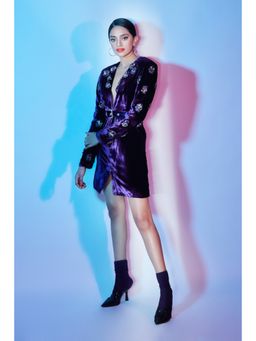 Nirmooha - Purple Embroidered Casual Dress