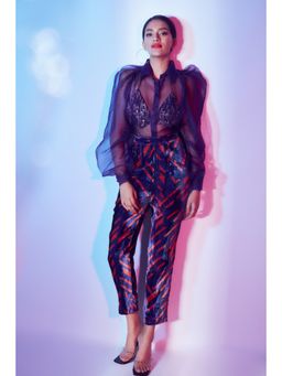 Nirmooha - Blue Velvet Cigarette Pants