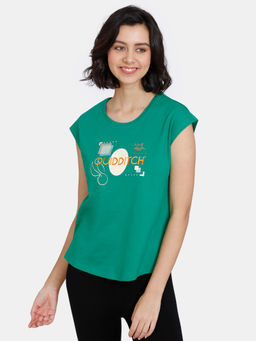 Zivame - Harry Potter Knit Cotton Top - Green Tambourine