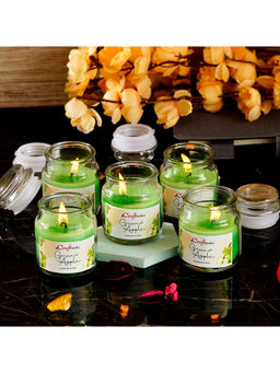 eCraftIndia - Set Of 5 Green Apple Scented Jar Candle