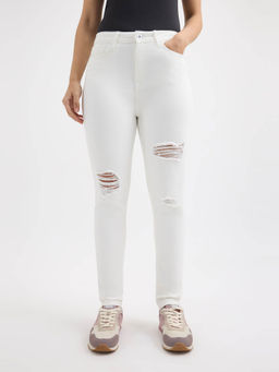 Pepe Jeans - Women White Skinny Fit High Rise Jeans