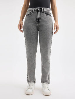 Pepe Jeans - Women Grey Mom Fit High Rise Jeans