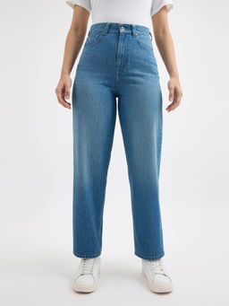 Pepe Jeans - Women Blue Barrel Fit High Rise Jeans