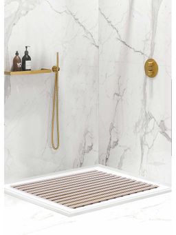 OBSESSIONS - Cream Stripe Anti-Skid PVC Shower Mat