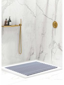 OBSESSIONS - Light Grey Stripe Anti-Skid PVC Shower Mat