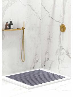 OBSESSIONS - Charcoal Stripe Anti-Skid PVC Shower Mat