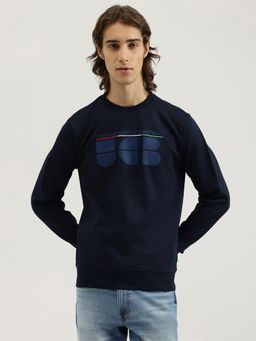 United Colors of Benetton - Regular Fit Crew Neck Graphic Print Flock Transfer Sweatshirt