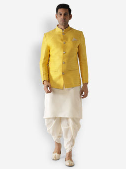 KISAH - Men Yellow Bandhgala (Set of 3)