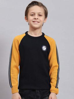 Monte Carlo - Boys Multi-Color Pure Cotton Full Sleeves Sweater