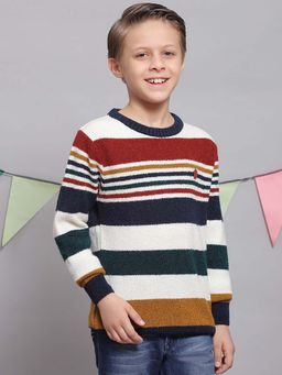 Monte Carlo - Boys Multi-Colour Blended Full Sleeves Sweater