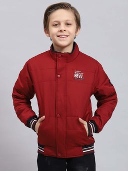 Monte Carlo - Boys Maroon Polyester Blend Full Sleeves Jacket