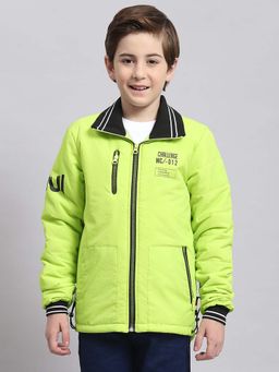 Monte Carlo - Boys Green Polyester Blend Full Sleeves Jacket