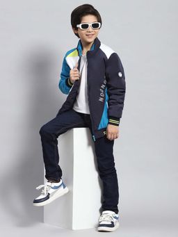 Monte Carlo - Boys Blue Polyester Blend Full Sleeves Jacket