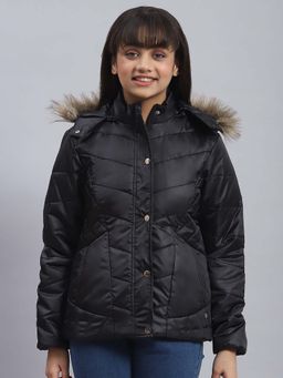 Monte Carlo - Girls Black Blended Full Sleeves Jacket
