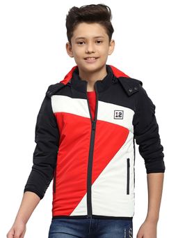 Monte Carlo - Boys Navy Blue Polyester Blend Full Sleeves Jacket
