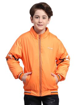 Monte Carlo - Boys Orange Polyester Blend Full Sleeves Jacket