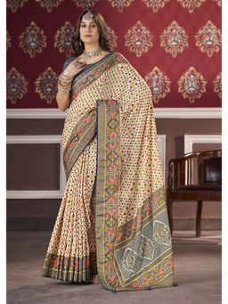 Gahan - Blue Silk Brasso Embellished Saree with Unstitched Blouse