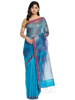 Fabindia - Blue Jamdani Silk Sari